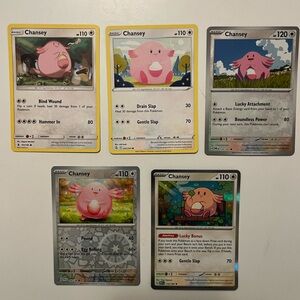 Pokemon TCG Chansey Bundle (5 Cards) Include Holo and Reverse Holo